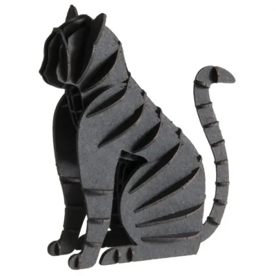 3D puzzel en bouwpakket zwarte kat van karton
