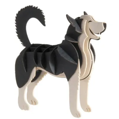 3D puzzel en bouwpakket Siberische Husky van karton