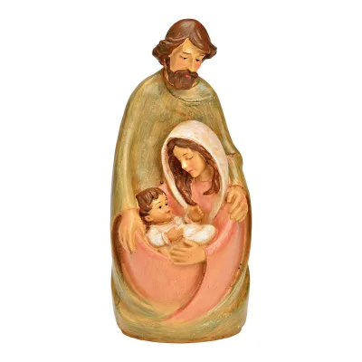 Beeldje religieus krib met Jozef, Maria en kindeke Jezus