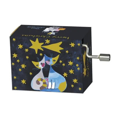 Muziekdoosje kerst Rosina Wachtmeister Two Christmas Cats melodie Jingle bells
