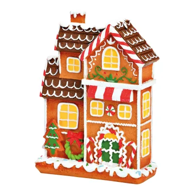 Kleurrijk decoratief kerst peperkoeken huisje van keramiek