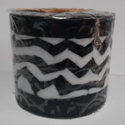 Fairtrade Swazi kaars in zwart met witte golven in het midden