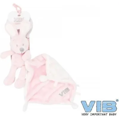 Baby knuffeldoekje VIB konijn roze