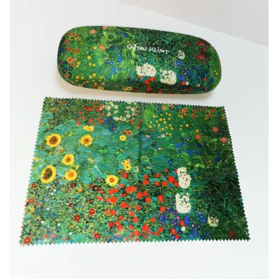 Luxe brillenkoker met poetsdoek Gustav Klimt Boerentuin